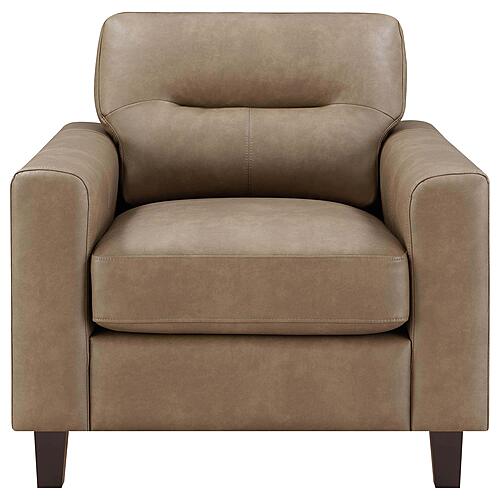 Scotland Faux Leather Upholstered Track Arm Chair - Brown by Coaster