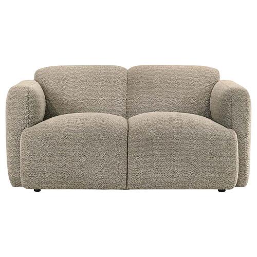 Dorset Fabric Upholstered Round Track Arm Loveseat - Brown by Coaster