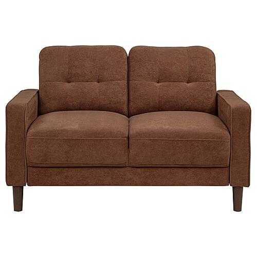 Bowen II Fabric Upholstered Track Arm Loveseat - Rust by Coaster