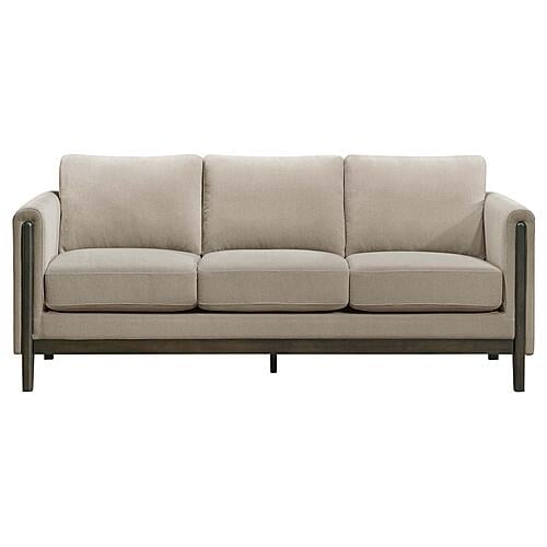 Islington Fabric Upholstered Panel Arm Sofa - Taupe by Coaster