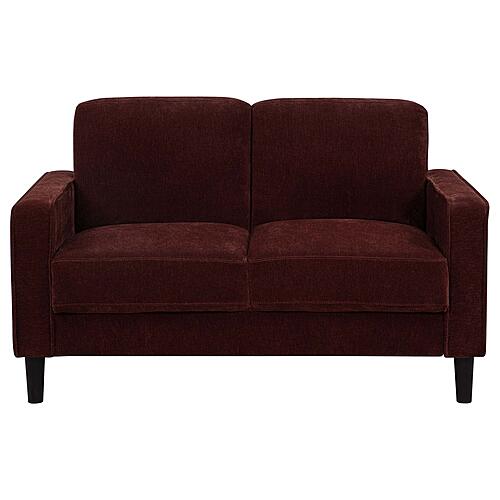 Ruth Fabric Upholstered Track Arm Loveseat - Rust Red by Coaster