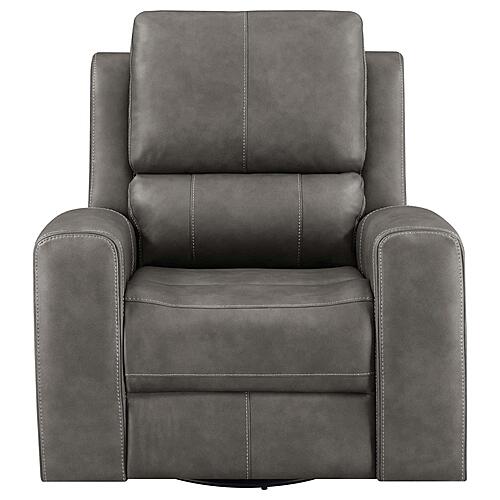 Brickston Triple Power Swivel Glider Recliner - Charcoal by Coaster