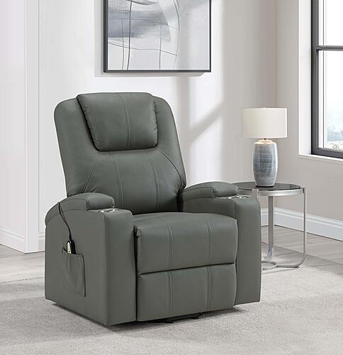 Armstrong Upholstered Power Lift Massage Recliner - Grey by Coaster