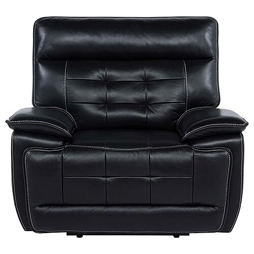 Hewitt Leather Upholstered Dual Power Recliner Chair - Black by Coaster