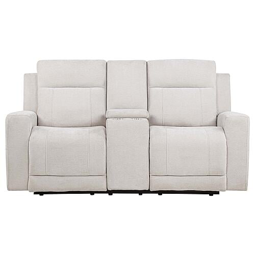 Kennett Chenille Upholstered Power Reclining Loveseat - Ivory by Coaster