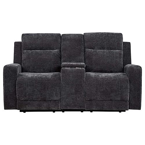 Kennett Chenille Upholstered Power Reclining Loveseat - Grey by Coaster