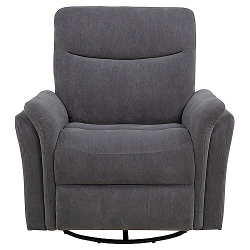 Adler Upholstered Power Swivel Glider Recliner - Charcoal Grey by Coaster