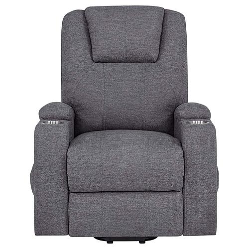 Louie Chenille Upholstered Power Lift Massage Chair - Grey by Coaster
