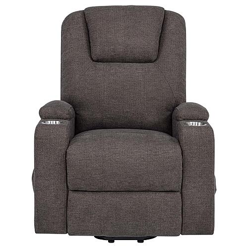 Louie Chenille Upholstered Power Lift Massage Chair - Brown by Coaster