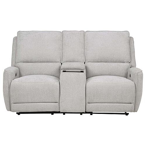 Sylmar Chenille Upholstered Power Reclining Loveseat - Dove Grey by Coaster