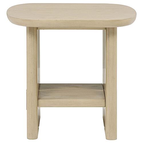 Kailani Coastal Square End Side Table With Shelf - Beige Oak by Coaster