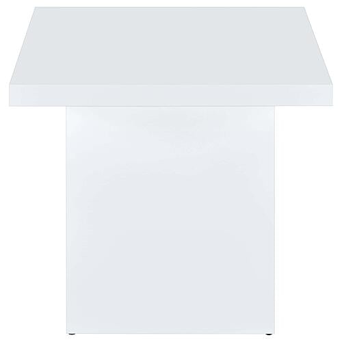 Devar Square Engineered Wood Side End Table - White High Gloss by Coaster