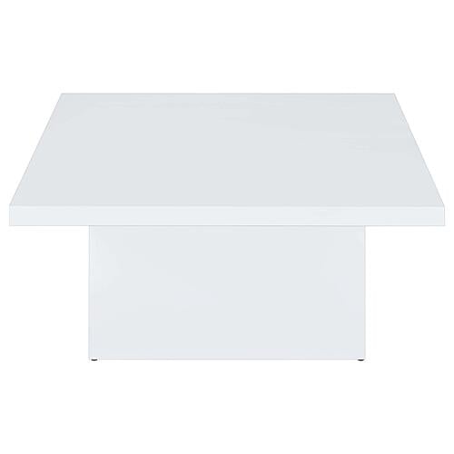 Devar Square Engineered Wood Coffee Table - White High Gloss by Coaster