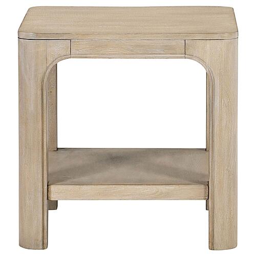 Solano Square Wood Side End Table With Shelf - Weathered Mango by Coaster