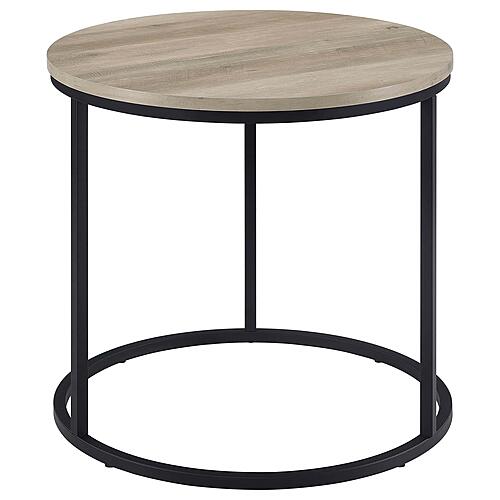 Lainey Round Occasional Side End Table - Distressed Pine by Coaster