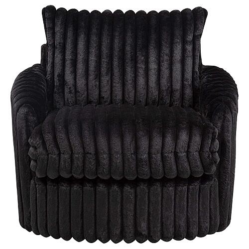 Sarco Corduroy Upholstered Swivel Accent Arm Chair - Black by Coaster