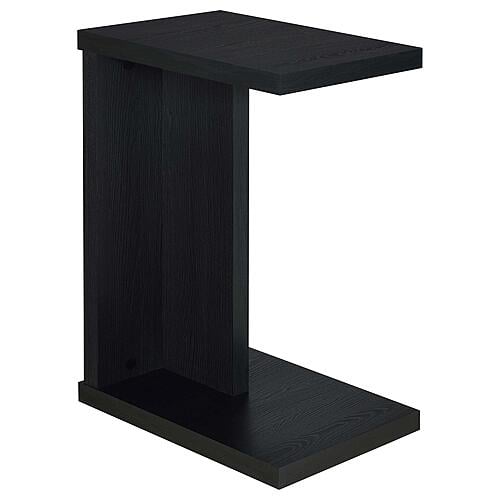 Clower Engineered Wood C-Shaped Sofa Side Table - Black by Coaster