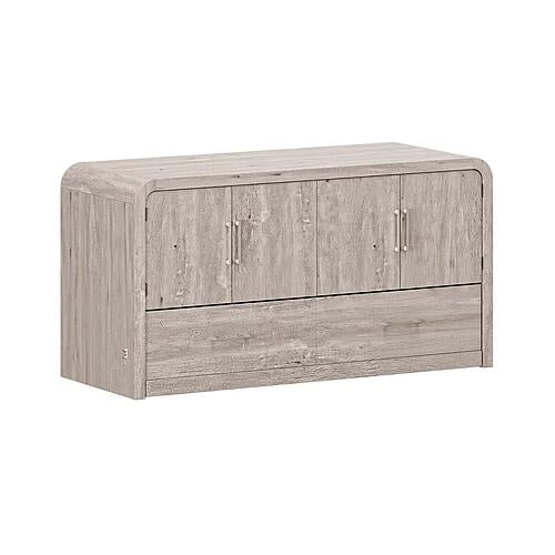 Juna Queen Four Door Dream Console Cabinet Bed Gray by Dream Console