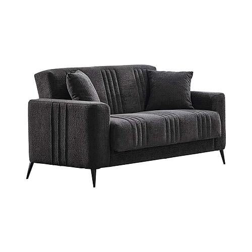 Adela Convertible Loveseat - Anthracite by Furnia Furniture