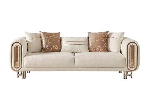 Bella 3-Pieces Sofa & Loveseat Set - Cream by Furnia Furniture
