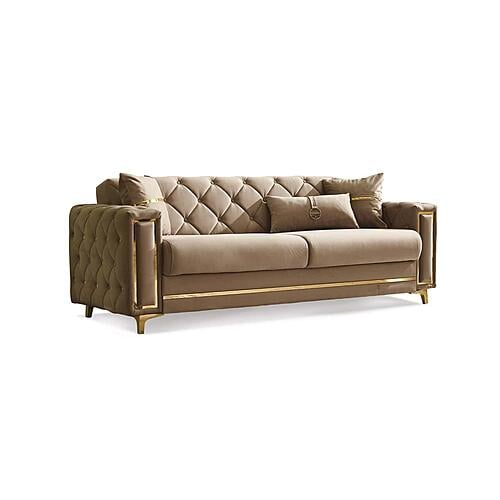 Bolivya 2-Pieces Sofa & Loveseat Set - Beige by Furnia Furniture