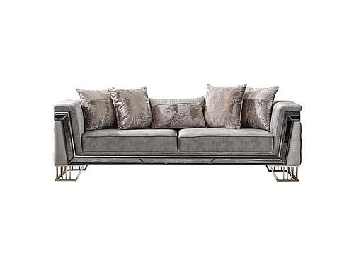 Munich 2-Pieces Sofa & Loveseat Set - Grey by Furnia Furniture