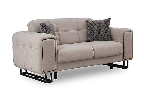 Nero Convertible Loveseat - Light Grey by Furnia Furniture