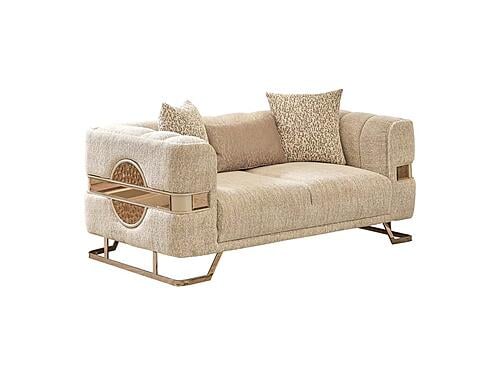 Nova Stationary Loveseat - Cream by Furnia Furniture