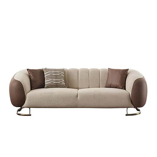Palmera 2-Pieces Sofa & Loveseat Set Cream by Furnia Furniture