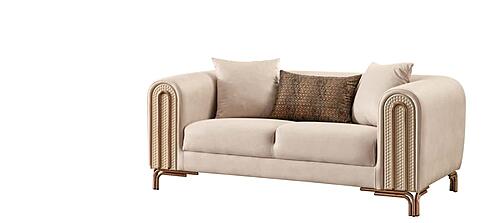 Paris Stationary Loveseat - Cream by Furnia Furniture