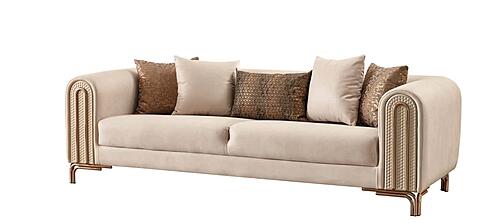 Paris 2-Pieces Sofa & Loveseat Set - Cream by Furnia Furniture