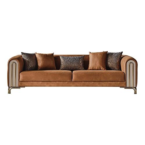 Paris Stationary 4 Seat Sofa - Brown by Furnia Furniture