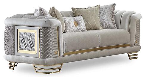 Romans Stationary Loveseat - Cream by Furnia Furniture