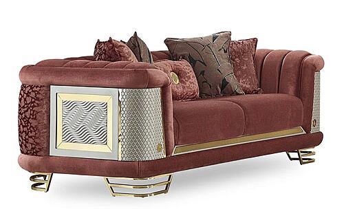 Romans Stationary Loveseat - Brick by Furnia Furniture