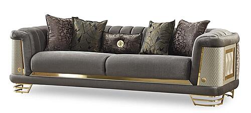 Romans Stationary Sofa - Grey by Furnia Furniture