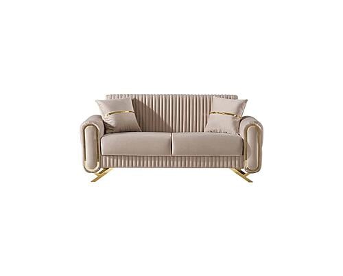 Royal Convertible Loveseat - Beige by Furnia Furniture