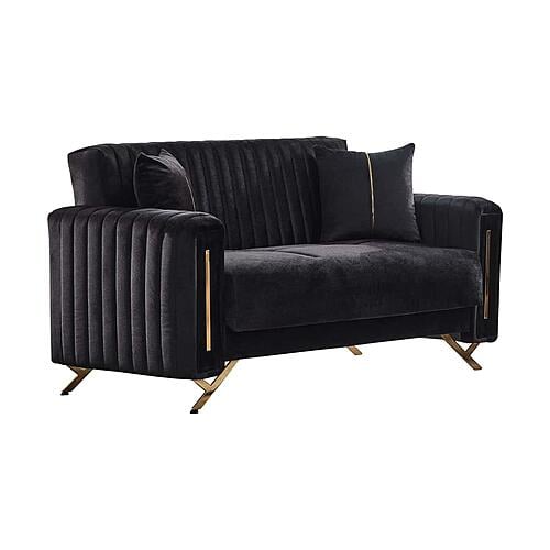 Senfoni Convertible Loveseat - Black by Furnia Furniture