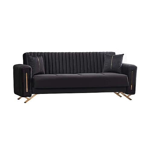 Senfoni Convertible Sofa - Black by Furnia Furniture