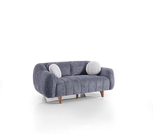 Snowy Stationary Loveseat - Anthracite by Furnia Furniture