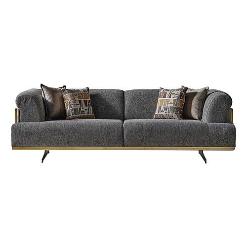 Urla 2-Pieces Sofa & Chair Set - Grey by Furnia Furniture