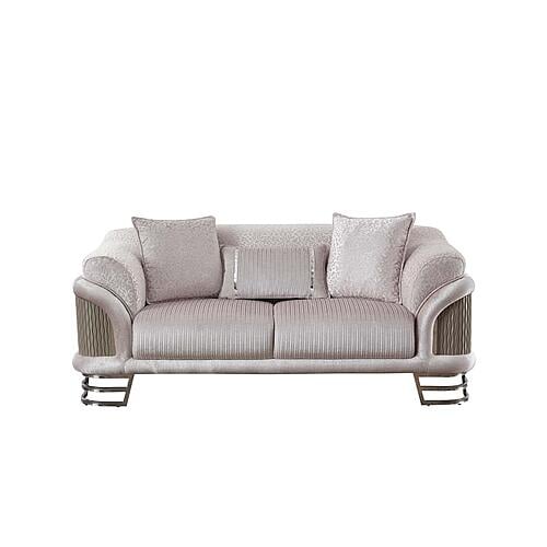 Versace Stationary Loveseat - Light Grey by Furnia Furniture