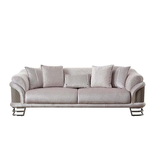 Versace 2-Pieces Sofa & Loveseat Set - Light Grey by Furnia Furniture