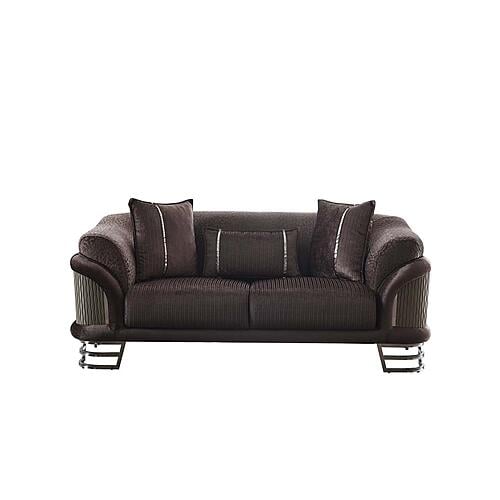 Versace Stationary Loveseat - Dark Grey by Furnia Furniture