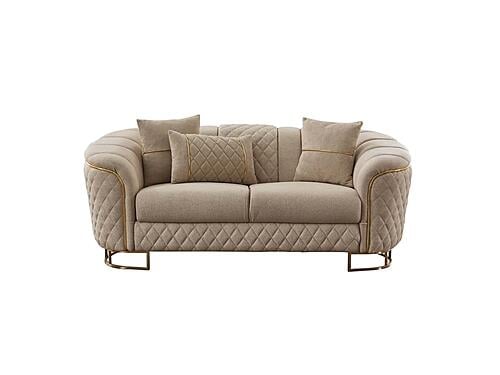Victoria Stationary Loveseat - Cream by Furnia Furniture