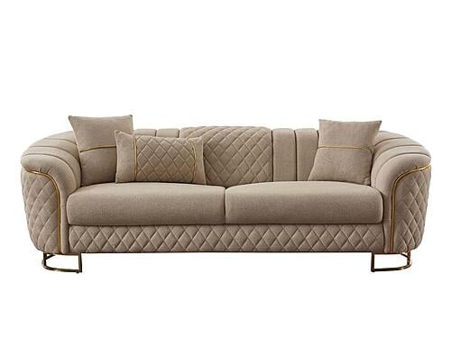 Victoria 2-pieces Sofa & Loveseat Set - Cream by Furnia Furniture