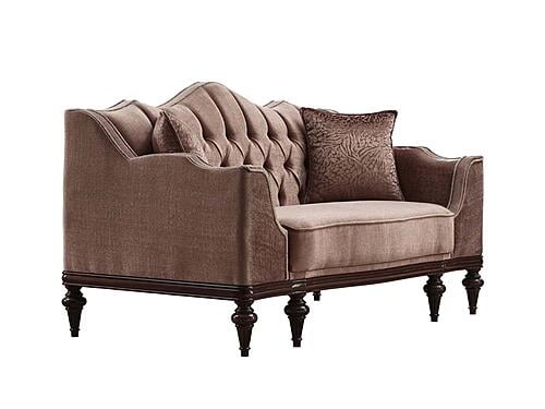 Zumrut Stationary Loveseat - Light Brown by Furnia Furniture