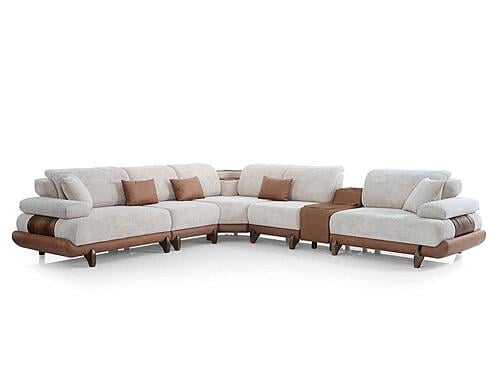 Allegra Modular Sectional Sofa Cream by Furnia Furniture