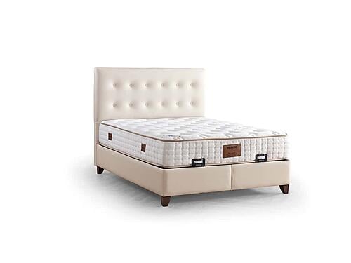 Vella Storage Bed w/Headboard - Beige by Furnia Furniture