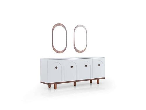 Bahama Consol w/Mirror - Beige by Furnia Furniture
