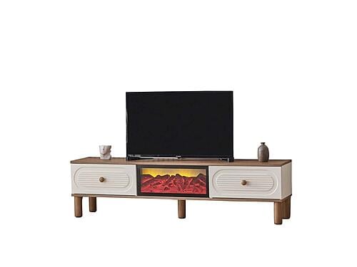 Bohem TV Stand w/Fireplace by Furnia Furniture